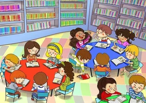 75+ Simple and Beautiful School Library Drawing Ideas - image 11