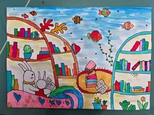 75+ Simple and Beautiful School Library Drawing Ideas - image 1