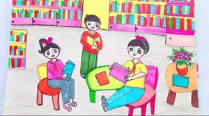 75+ Simple and Beautiful School Library Drawing Ideas - image 38