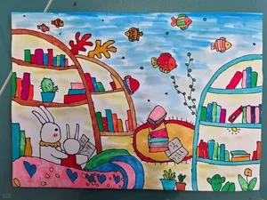 75+ Simple and Beautiful School Library Drawing Ideas - image 21