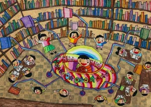 75+ Simple and Beautiful School Library Drawing Ideas - image 17