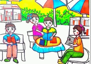 75+ Simple and Beautiful School Library Drawing Ideas - image 25