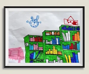 75+ Simple and Beautiful School Library Drawing Ideas - image 33