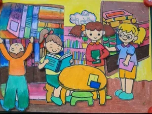 75+ Simple and Beautiful School Library Drawing Ideas - image 27