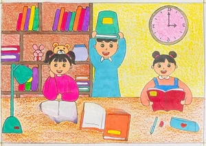 75+ Simple and Beautiful School Library Drawing Ideas - image 12