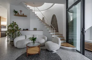 Modern Tube House Design: Open Concept Featuring Unique Fish Scale Ventilation Bricks - image 14