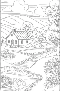 136+ Beautiful Landscape Coloring Pages: Mountains, Oceans, and Forest Scenes - image 29