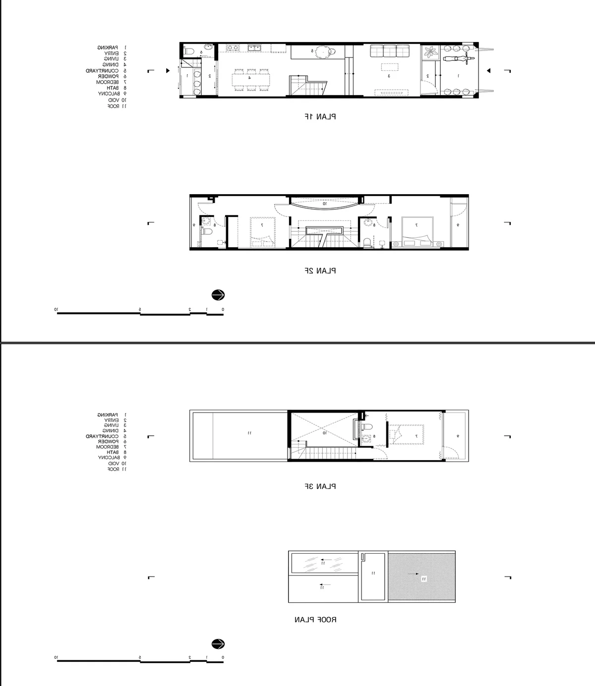 Modern Three-Story House with Traditional Red Tile Roof Design