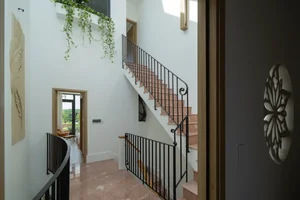 Modern Three-Story House with Traditional Red Tile Roof Design - image 4