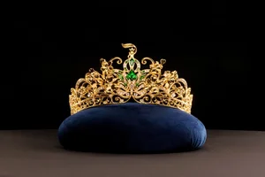 Magnificent 24K Gold Crown Adorned with Over 1000 Precious Gemstones - image 1