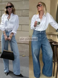 The Ultimate 2026 Fashion Trend: White Shirts and Wide-Leg Jeans - image 7