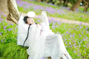 Elegant White Hanfu Photoshoot in Purple Orchid Mist by Art Language - image 0
