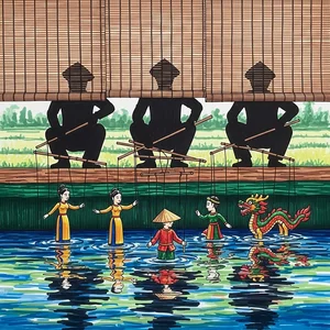 Vietnamese Water Puppetry Art: Traditional Cultural Paintings Gallery - image 6