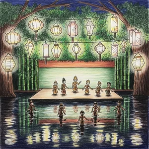 Vietnamese Water Puppetry Art: Traditional Cultural Paintings Gallery - image 1
