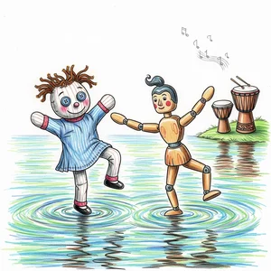 Vietnamese Water Puppetry Art: Traditional Cultural Paintings Gallery - image 26