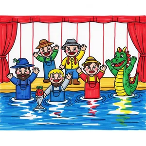 Vietnamese Water Puppetry Art: Traditional Cultural Paintings Gallery - image 25