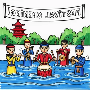 Vietnamese Water Puppetry Art: Traditional Cultural Paintings Gallery - image 28