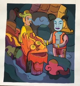 Vietnamese Water Puppetry Art: Traditional Cultural Paintings Gallery - image 3