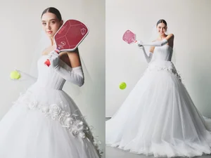 Dianka Zakhidova and Bui Tien Dung: Playing Pickleball in a Wedding Dress - image 3