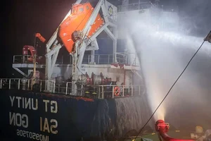 Current Status of the Ship Carrying 3,800 Tons of Oil Burning off Con Dao - image 9