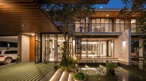 Modern Multi-Generational Home Design: Three Separate Blocks Around a Central Courtyard - image 8