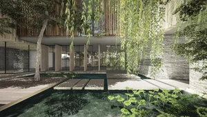 Modern Multi-Generational Home Design: Three Separate Blocks Around a Central Courtyard - image 27