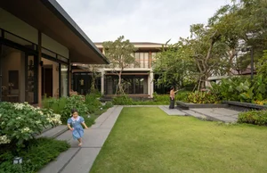 Modern Multi-Generational Home Design: Three Separate Blocks Around a Central Courtyard - image 0