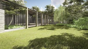 Modern Multi-Generational Home Design: Three Separate Blocks Around a Central Courtyard - image 29