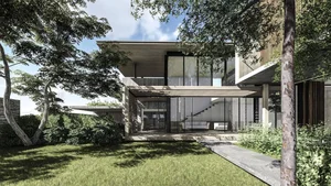 Modern Multi-Generational Home Design: Three Separate Blocks Around a Central Courtyard - image 17