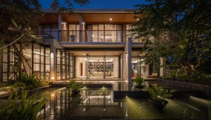 Modern Multi-Generational Home Design: Three Separate Blocks Around a Central Courtyard - image 15