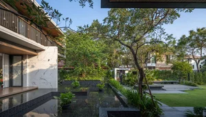 Modern Multi-Generational Home Design: Three Separate Blocks Around a Central Courtyard - image 12