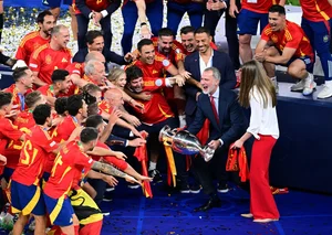 Victory Moment: Spanish Players Lift the Euro 2024 Championship Trophy - image 5
