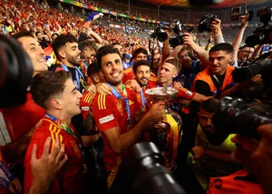 Victory Moment: Spanish Players Lift the Euro 2024 Championship Trophy - image 11
