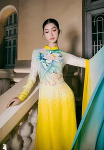 Designer Trung Đinh Showcases Exquisite Hand-Painted Silk Ao Dai Collection Featuring Miss Universe Vietnam Ngọc Châu - image 2