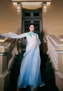 Designer Trung Đinh Showcases Exquisite Hand-Painted Silk Ao Dai Collection Featuring Miss Universe Vietnam Ngọc Châu - image 4