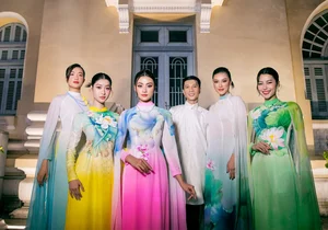 Designer Trung Đinh Showcases Exquisite Hand-Painted Silk Ao Dai Collection Featuring Miss Universe Vietnam Ngọc Châu - image 0