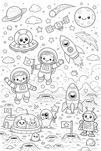 100+ Creative Space Coloring Pages for Kids: Explore the Universe Today - image 0