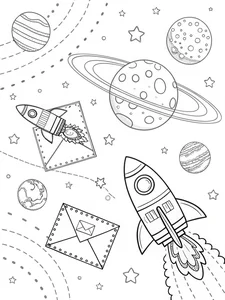 100+ Creative Space Coloring Pages for Kids: Explore the Universe Today - image 31