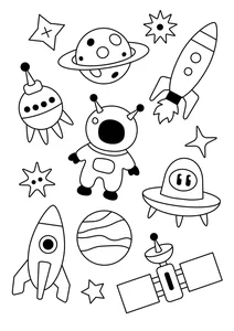 100+ Creative Space Coloring Pages for Kids: Explore the Universe Today - image 5