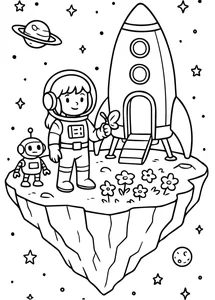 100+ Creative Space Coloring Pages for Kids: Explore the Universe Today - image 6