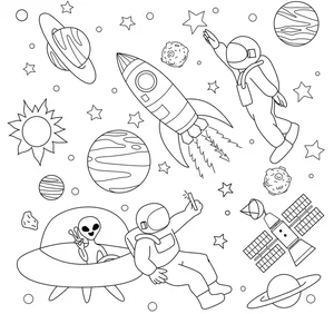 100+ Creative Space Coloring Pages for Kids: Explore the Universe Today - image 32