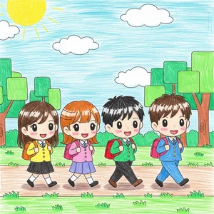 Easy Road to School Drawing Ideas: Simple and Nostalgic Art for Kids and Beginners - image 22