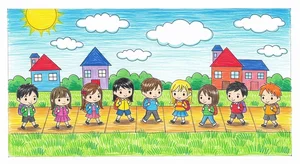 Easy Road to School Drawing Ideas: Simple and Nostalgic Art for Kids and Beginners - image 6