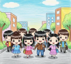 Easy Road to School Drawing Ideas: Simple and Nostalgic Art for Kids and Beginners - image 17