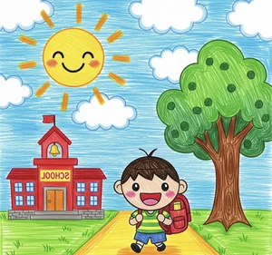 Easy Road to School Drawing Ideas: Simple and Nostalgic Art for Kids and Beginners - image 20