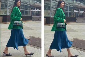 Midu's Stunning Fashion Duality: Bold Streetwear vs. Elegant Classroom Attire - image 2