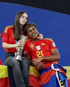 Who is the Mystery Girl Celebrating with Lamine Yamal After Spain's EURO 2024 Victory? - image 1