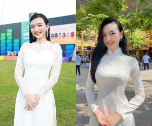 Mixed-Race Student Teacher Shines in Traditional White Ao Dai - image 7